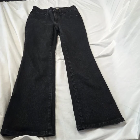 Madewell Womens 25 P Mid Rise Kick Out Jeans Black - Picture 8 of 8